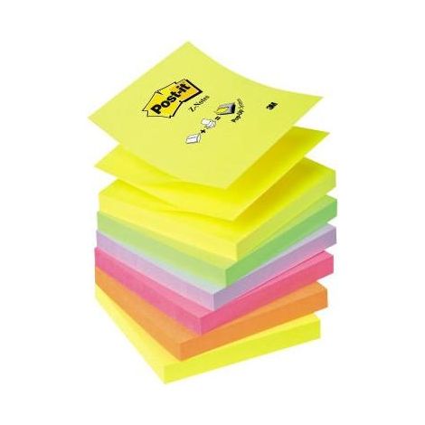Post-it Haftnotiz Z-Notes Neon Maße: 76 x 76 mm (B x H) Farbe: 2 x neongelb, 1 x neongrün, 1 x n (1/5)
