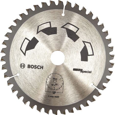 1x Lame de Scie Circulaire Special (pour Bois, Métaux non ferreux, Plastique, Ø 160 x 2.5/1.8 x 20/16 mm, 42 Dents, FT, avec 1x Bague de Réduction 16 mm, Accessoire Scie Circulaire) (1/5)