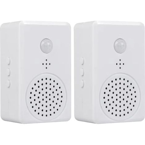 Lot de 2 lecteurs sonores de bienvenue avec détecteur  pour entrée de magasin,[12 modèles de batteries à commande vocale] (1/5)