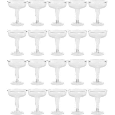 20 durchsichtige Champagnergläser aus Kunststoff, perfekt für Partys, durchsichtige Kunststoffbecher (1/5)