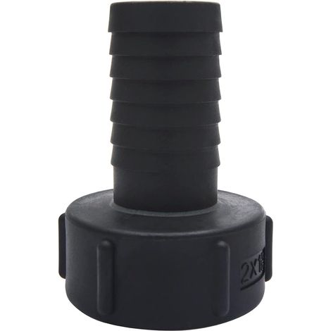 Raccords de réservoir IBC de 3,8 cm avec anneau d'étanchéité, connecteur de robinet de réservoir d'eau pour tuyau d'arrosage de 38 mm de diamètre intérieur (S60 x 6, noir) (1/5)