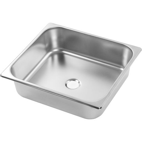 Évier de cuisine en acier inoxydable 304 antirouille à vidange rapide, carré, encastré sous plan, à une cuve, pour camping-car, yacht et salle de bain (1/5)