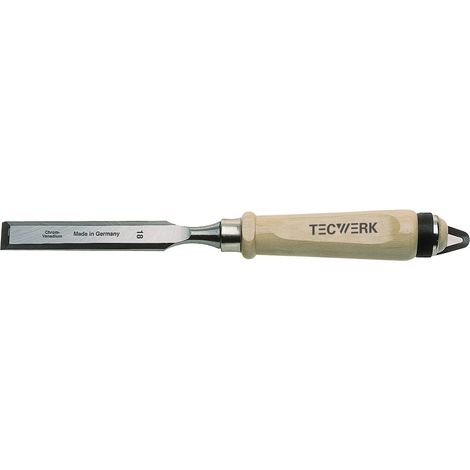 Ciseau de menuisier tranchant-B.50mm av. douille manche hêtre blanc forme Ulm acier CV TECWERK (1/2)