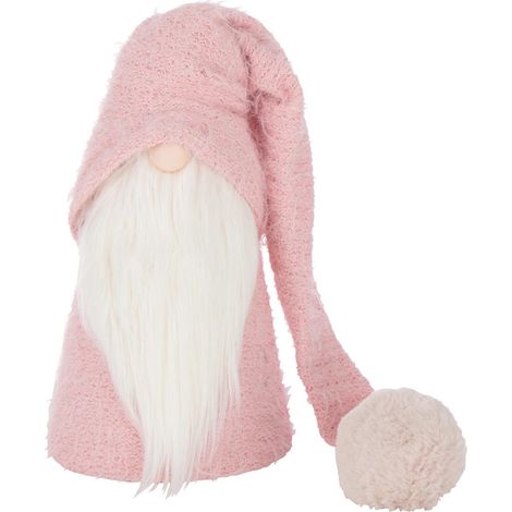 Père-Noël Gnome Déco "Hiver" 44cm Rose Clair