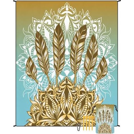 Tapis de plage en microfibre style bohème, séchage rapide, déperlant et résistant à l'humidité, idéal pour les pique-niques et le camping. Tapis de plage 38