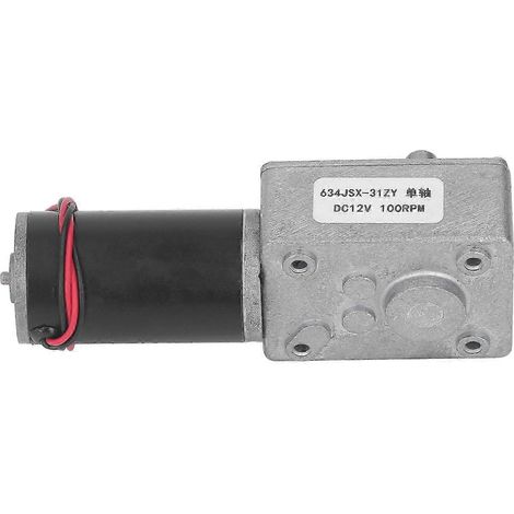 Moteur électrique 12V CC à vis sans fin autobloquant, arbre unique, réducteur de vitesse 634JSX 31ZY, 100 tr/min, usage industriel (1/4)