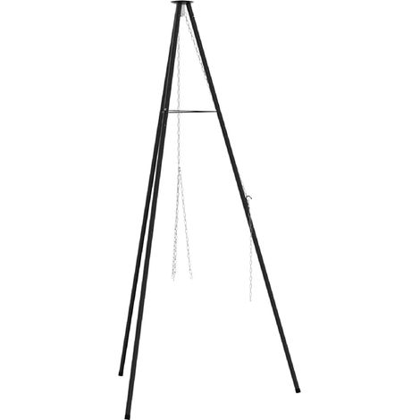 Trépied de Feu de Camp Noir 92 x 92 x 151.5 cm Acier CFW893226 (1/5)