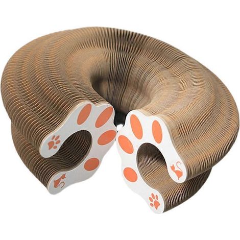 1. Magics Organ Chat Grattage en Forme de Chat, Planche à Griffer avec Cloches de Poursuite, Jouet Amusant pour Félins. (1/4)