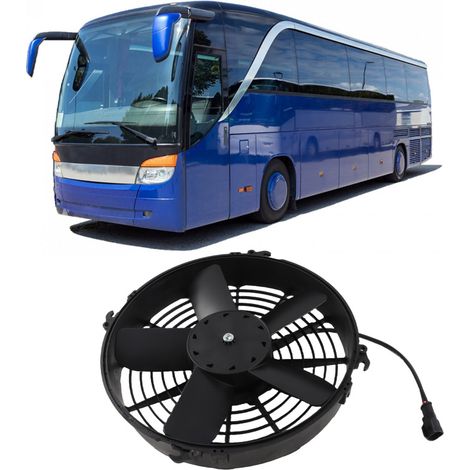 Ventilateur de refroidissement électrique pour condenseur AC 330 mm, 24 V, 160 W, à cinq pales, pour radiateur de climatisation, bus et camions. (1/5)