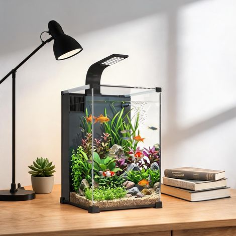 Aquarium compact 36 L en verre trempé avec pompe et éclairage LED (1/5)