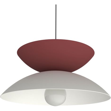 LUMICOM SABLIER Sospensione, 1X E27, max 42W, metallo, rosso cowhide/bianco, D40cm (1/4)