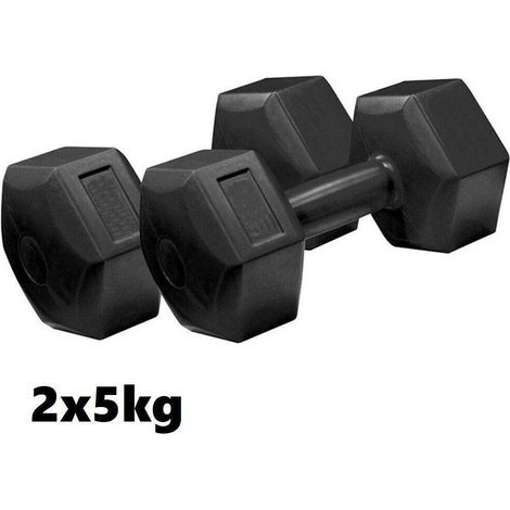 TRADE SHOP - Coppia Di Manubri In Vinile Da 5kg Ognuno Manubri Pesi Palestra Fitness Sport -
