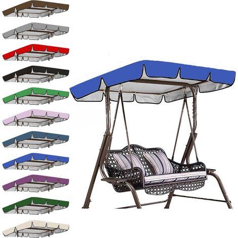 Toit de Rechange pour Balancelle de Jardin 2/3 Places, Bâche Étanche Anti-UV, Toile de Toiture Ombrage Extérieur 14212018cm bleu (1/5)