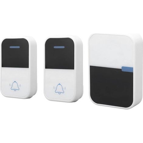 Kabellose Türklingel 150 m Reichweite autarke Stromversorgung IP44 wasserdicht Türklingel-Set für Zuhause und Büro mit 2 Sendern 1 Empfänger 38 3 3 (1/5)