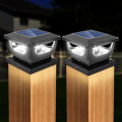 Solaires Capuchon Poteau carré 7x7cm 8x8cm 9x9cm 10x10cm Solaires Capuchons Clôture Solaire Poteaux Clôture Solaire Cap Light Étanche Protéger Poteaux Bois (1/5)