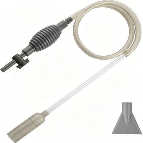 Aspirateur aquarium 3 en 1 – Airbag agrandi (aspiration en quelques pressions) – Longueur 170 cm – Buse 3D anti-poissons – Nettoyage gravier – Valve débit réglable – Changement d’eau rapide (1/4)