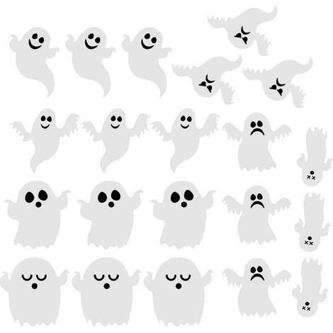 21-teiliges DIY-Halloween-Geister-Wandtattoo, wasserfestes PVC, abnehmbare gruselige Fensterdekoration (1/5)