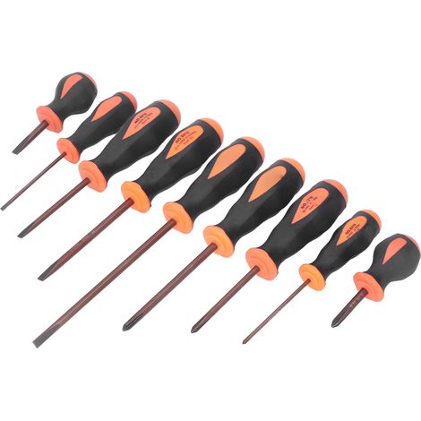 Set mit 9 magnetischen Schraubendreherbits aus S2-Legierungsstahl, Kreuzschlitzkopf, ergonomischer Griff, Profi-Set. (1/5)