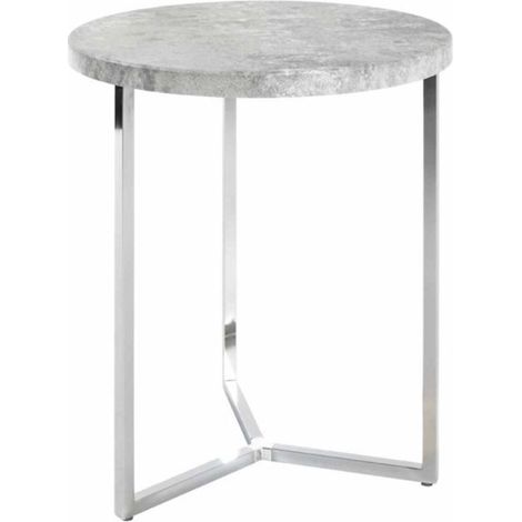 Table d'Appoint Effet Béton "Miguel" 54cm Gris