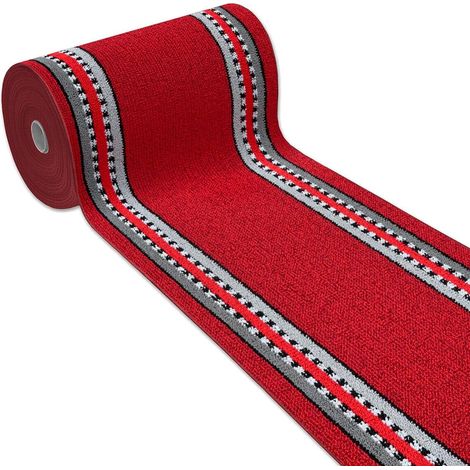 Tappeto Cucina Bordeaux Antiscivolo 100% Made in Italy Passatoia Corsia Bordata Ingresso Lavabile In Varie misure - 57x40 cm