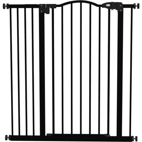 Adjustable Pressure Fit Dog Stair Gate No Drill Safety Gate with Auto Close for Doorways and Hallways, 74-94cm Black (1/5)