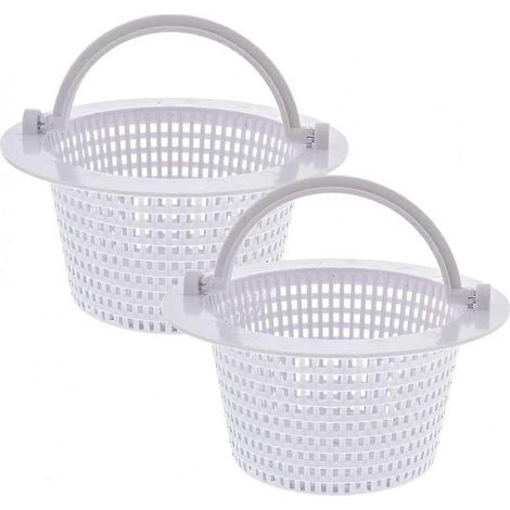Paniers de rechange pour skimmer de piscine (paquet de 2), avec poignée, en plastique PP, adaptés aux skimmers hors sol/à travers les murs. (1/5)