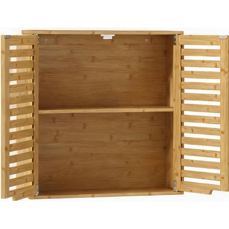 Meuble de salle de bain madera Natural en bambú 60 x 20 x 60 cm (1/5)