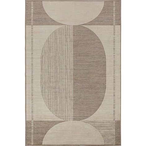 Tapis moderne en viscose tons neutres douceur et élégance - Beige clair nuances grises élégantes (1/4)
