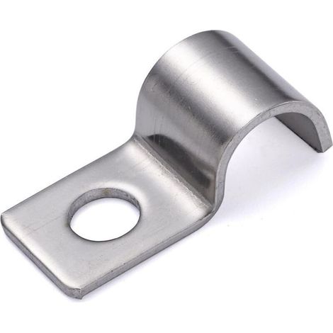 CSPARKV 25 Pièces P-Clip Pour Les Câbles Un Trou Clips En Acier Inoxydable Fixation Pour Tube Clips Pour Serre Pour La Fixation De Câbles et Fils Ø 10 mm (1/4)