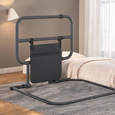 Barrière de lit pliable adulte avec poche de rangement cinzento (1/5)