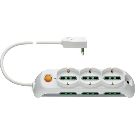 VIMAR FP00533.C.B Presa Multipla con Interruttore Luminoso e limitatore di sovratensione, 3 Prese universali, 6 biprese