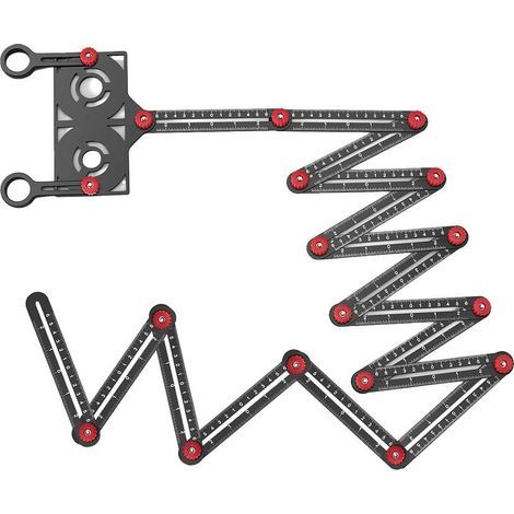 Règle Multi-Angles - Alliage D Aluminium - Pour Carrelage Céramique - 16 Sections - Gabarit De Perçage - 1 Pièce (1/5)