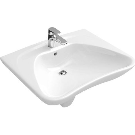 Lavabo VB ViCare 600x490mm Rectangulaire 1HL. sans trop-plein Blanc Alpin CeramicPlus (1/3)