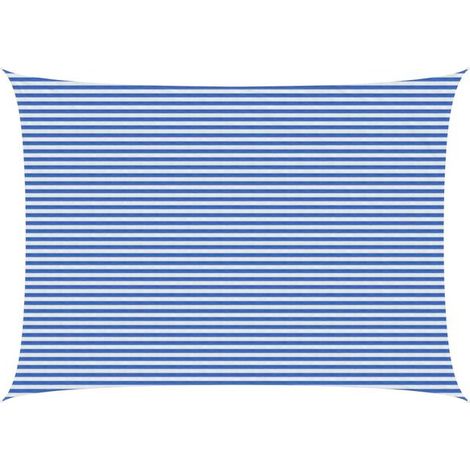 Voile d'Ombrage 5x8cm Bleu et Blanc PEHD - Anti-UV Jardin Terrasse-x (1/5)