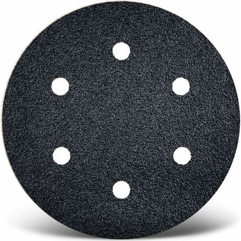 Disques abrasifs auto-agrippants 150 mm – Lot de 25 – Grain G36 pour ponçage pierre et béton – Carbure de silicium – 6 trous (1/4)