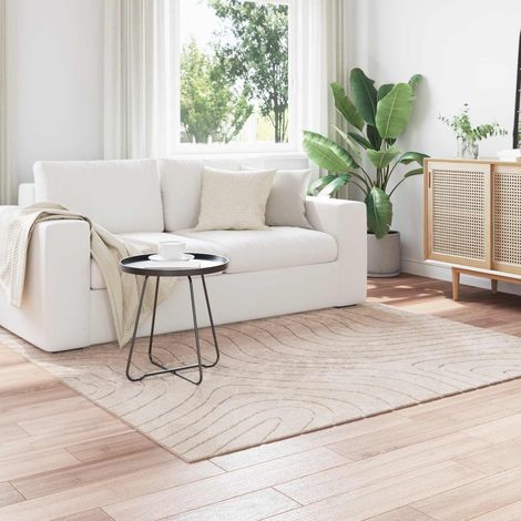 Tapis de surface Carré PALMERAS Beige 120 x 120 cm Polyester