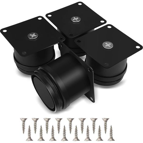 Set mit 4 Möbelfüßen aus Edelstahl, 50 mm, für Bad-, Küchen- und Büromöbel, höhenverstellbar mit Schrauben (1/5)