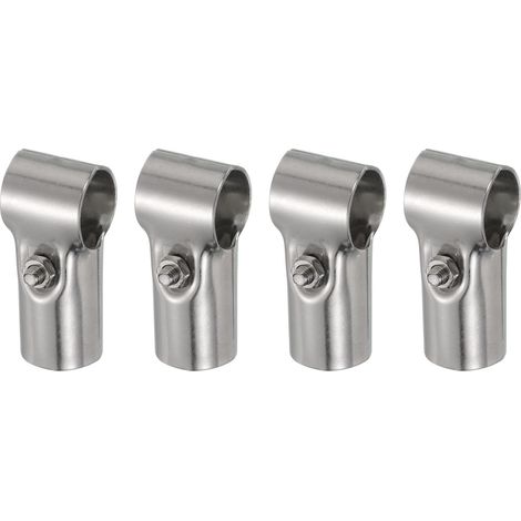 T Tuyau Collier Connecteur 4pcs Structural Tuyau Connecteur Chaîne Lien Clôture Pince Inox Acier Coin Raccord Fin Rails Pince, Ajustement OD 1 pouce(25 mm) (1/5)