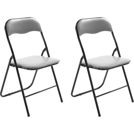 ORION91 Folding Chair ALYA with Padded Seat, Grey, 44x46x79 cm, Metal Structure, No Assembly Required, Ideal for Kitchen, Dining Room, and Home Use, Supports up to 100 kg, Perfect for Small Spaces (1/4)