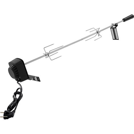 Tournebroche électrique à brochettes, rotation 360° automatique - Rôtissoire universel en inox 304 avec 2 fourchettes à viande, 4W, 220-240 V, charge 5-8 kg, pour grill camping et barbecue extérieur (1/5)