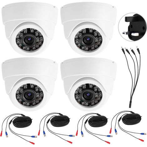 Caméra de sécurité intérieure dôme infrarouge 24 LEDs IP66 4MP HD 4 en 1 AHD/TVI/CVI/CVBS étanche (Royaume-Uni) (1/5)