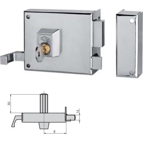 Verrou surface-mounted CVL 1125a/8 accès clé poignée intérieure