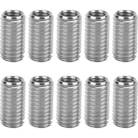 10pcs Intérieur M6 1.0 Extérieur M8 1.25 Longueur 15mm Inserts Filetés à Fente (1/4)