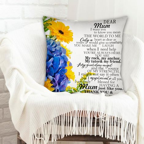 Coussin décoratif facile d'entretien pour cadeau de famille pour la Fête des Mères la Fête des Pères anniversaire mariage (1/5)
