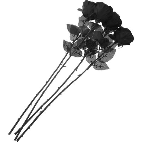 Roses Artificielles Réalistes pour en Soie et Plastique 4pcs et Tige, Décoration Élégante de Table Mariage Intérieur Maison (1/5)
