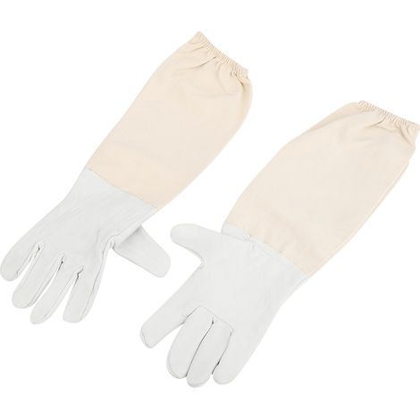 Gants d'apiculture professionnels en toile et cuir de chèvre, anti-piqûres, manches longues, équipement de protection (XL) (1/5)