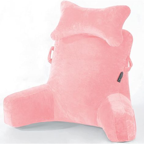Coussin de Lecture - Coussin de Lit avec Rouleau de Cou Détachable et Bras de Support Élévateur pour S'asseoir au Lit, au Canapé ou au Sol - Coussin de Lecture avec Appui-Tête pour Adultes (1/5)