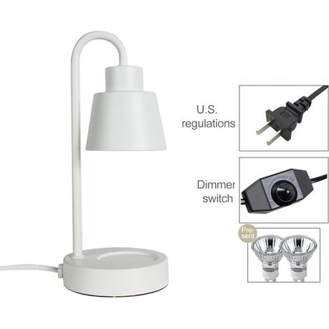 Lampe de Table chauffe-bougie blanche multifonctionnelle, rétro, variable, cire fondante, pour chambre à coucher, salon, étude (1/5)