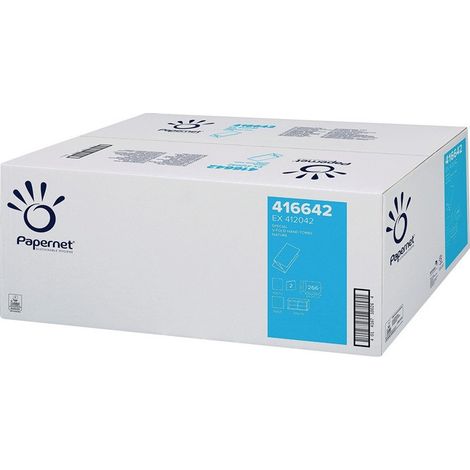 Toalla de mano plegada 2 capas blanca L.aprox.240 mm x A.aprox.230 mm PAPERNET