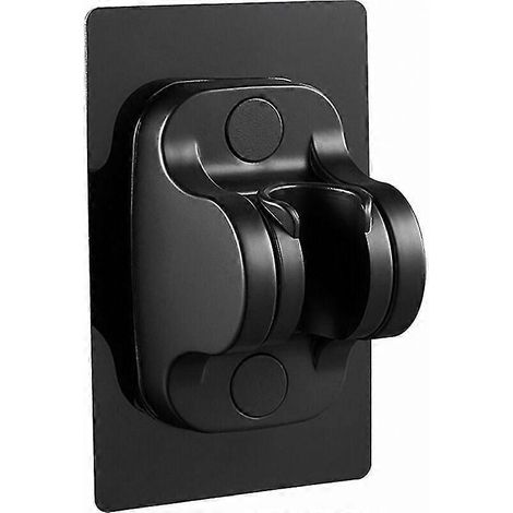 Support de pommeau de douche réglable avec ventouse, support de douchette pivotant à 90°, noir (1/5)